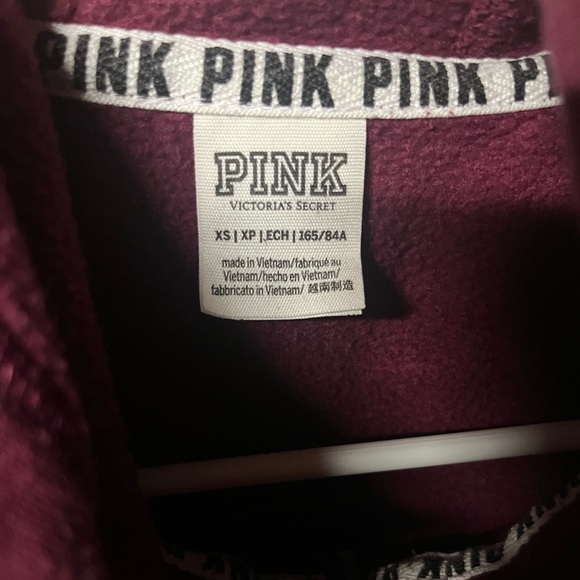 PINK maroon cropped zip up - Picture 3 of 3